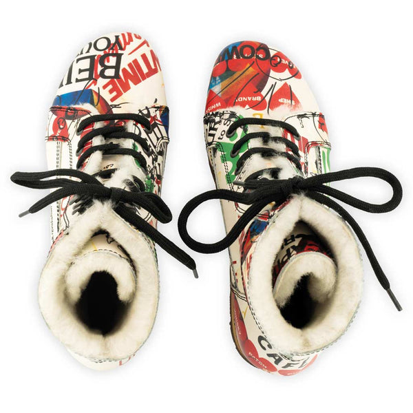 [Showtime] Heike Damen Clog Stiefelette, clog lammfell gefütterter clog stiefel damen mit biegsamer nachhaltiger holzsohle, farbe: showtime (by vivienne westwood), holzclogs woody, woody schuhe, woody shoes, handgemachte holzschuhe aus österreich, kärnten