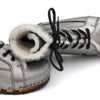 [Titan] Heike Damen Clog Stiefelette, clog lammfell gefütterter clog stiefel damen mit biegsamer nachhaltiger holzsohle, farbe: titan, holzclogs woody, woody schuhe, woody shoes, handgemachte holzschuhe aus österreich, kärnten