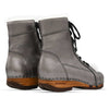 [Titan] Heike Damen Clog Stiefelette, clog lammfell gefütterter clog stiefel damen mit biegsamer nachhaltiger holzsohle, farbe: titan, holzclogs woody, woody schuhe, woody shoes, handgemachte holzschuhe aus österreich, kärnten