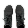 [Nero (Wollfutter)] Herta Damen Clog Stiefelette mit biegsamer nachhaltiger holzsohle, farbe: nero, holzclogs woody, woody schuhe, woody shoes, handgemachte holzschuhe aus österreich, kärnten