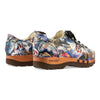[Sex & Rock'n'Roll] Jack Herren Clog Sneaker mit biegsamer nachhaltiger holzsohle, farbe: weiss (multicolor-print urban style), holzclogs woody, woody schuhe, woody shoes, handgemachte holzschuhe aus österreich, kärnten