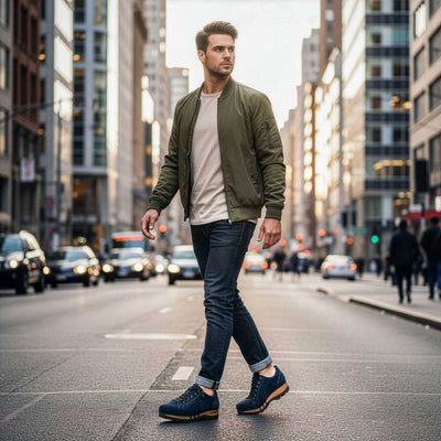 [Navy] Jack Herren Clog Sneaker mit biegsamer nachhaltiger holzsohle, holzclogs woody, woody schuhe, woody shoes, handgemachte holzschuhe aus österreich, kärnten,farbe: navi (blau)