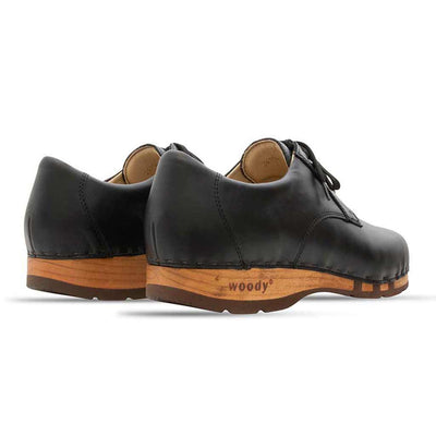 [Schwarz] Jan Herren Clog Halbschuh, leder gefüttert, winter, sommer oder ganzjahres, herren clogs, holzclogs. woody holzschuhe, farbe: schwarz