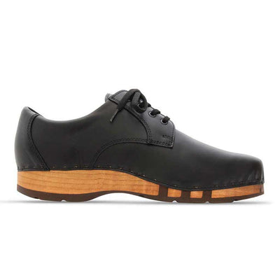 [Schwarz] Jan Herren Clog Halbschuh, leder gefüttert, winter, sommer oder ganzjahres, herren clogs, holzclogs. woody holzschuhe, farbe: schwarz