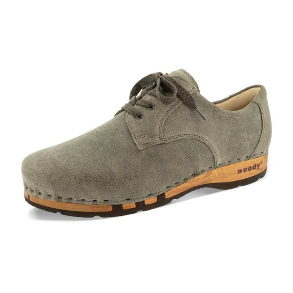 [Sand] Jan Herren Clog Halbschuh, Herren Clogs Sneaker, Herrenclog Sneaker woody, Holzschuh, Holz Clog, Holzsohle. biegsame flexible Holzsohle, Farbe: Sand