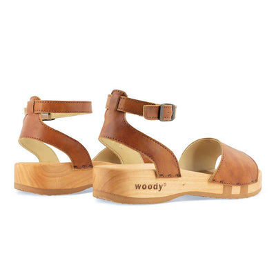 [Safor] Jana Damen Clog Sandale mit biegsamer nachhaltiger holzsohle, farbe: safor (braun), holzclogs woody, woody schuhe, woody shoes, handgemachte holzschuhe aus österreich, kärnten
