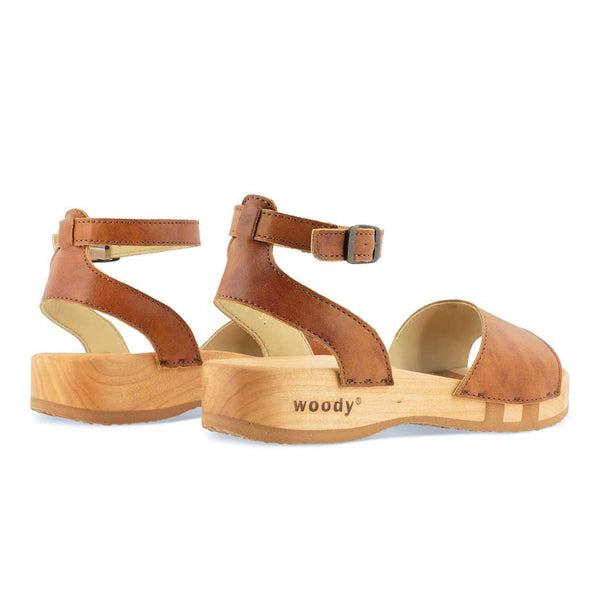 [Safor] Jana Damen Clog Sandale mit biegsamer nachhaltiger holzsohle, farbe: safor (braun), holzclogs woody, woody schuhe, woody shoes, handgemachte holzschuhe aus österreich, kärnten