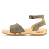 [Sand] Jana Damen Clog Sandale mit biegsamer nachhaltiger holzsohle, farbe: sand-warm_grey, holzclogs woody, woody schuhe, woody shoes, handgemachte holzschuhe aus österreich, kärnten