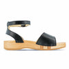 [Schwarz] Jana Damen Clog Sandale mit biegsamer nachhaltiger holzsohle, farbe: schwarz, holzclogs woody, woody schuhe, woody shoes, handgemachte holzschuhe aus österreich, kärnten