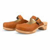 [Safor] Jaqueline Damen Clog, farbe: safor (braun), damen clog mit biegsamer nachhaltiger holzsohle, woody schuhe, woody shoes, handgemachte holzschuhe aus österreich, kärnten
