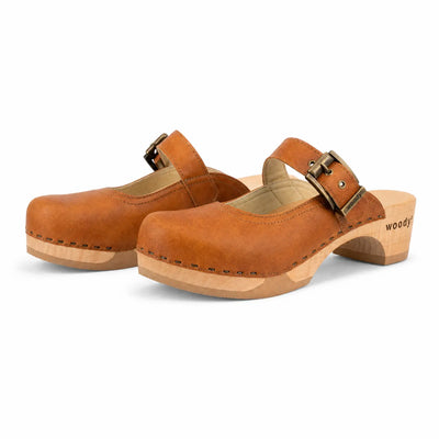 [Safor] Jaqueline Damen Clog, farbe: safor (braun), damen clog mit biegsamer nachhaltiger holzsohle, woody schuhe, woody shoes, handgemachte holzschuhe aus österreich, kärnten