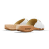 [Weiss mit Schmuck] Farah Damen Clog Pantolette – elegant, mit biegsamer Sohle aus nachhaltigem Weidenholz, Farbe: weiss (mit goldener und strassbesetzter Zierschnalle)