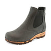 [Grigio] Jutta Damen Clog Stiefelette mit biegsamer nachhaltiger holzsohle, farbe: grigio, der bestseller, holzclogs woody, woody schuhe, woody shoes, handgemachte holzschuhe aus österreich, kärnten