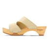 [Creme] Kate Damen Clog Pantolette, farbe: creme_clogs pantoletten damen mit biegsamer nachhaltiger weidenholzsohle, holzclogs woody, woody schuhe, woody shoes, handgemachte holzschuhe aus österreich, kärnten