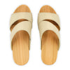 [Creme] Kate Damen Clog Pantolette, farbe: creme_clogs pantoletten damen mit biegsamer nachhaltiger weidenholzsohle, holzclogs woody, woody schuhe, woody shoes, handgemachte holzschuhe aus österreich, kärnten