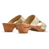 [Gold] Kate Damen Clog Pantolette, farbe: gold_clogs pantoletten damen mit biegsamer nachhaltiger weidenholzsohle, holzclogs woody, woody schuhe, woody shoes, handgemachte holzschuhe aus österreich, kärnten