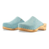 [Baby Blue] Katharina Damen Clog mit biegsamer nachhaltiger holzsohle, farbe: baby blue (hellblau), holzclogs woody, woody schuhe, woody shoes, handgemachte holzschuhe aus österreich, kärnten