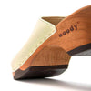 [Creme] Katharina Damen Clog mit biegsamer nachhaltiger holzsohle, farbe: creme, holzclogs woody, woody schuhe, woody shoes, handgemachte holzschuhe aus österreich, kärnten