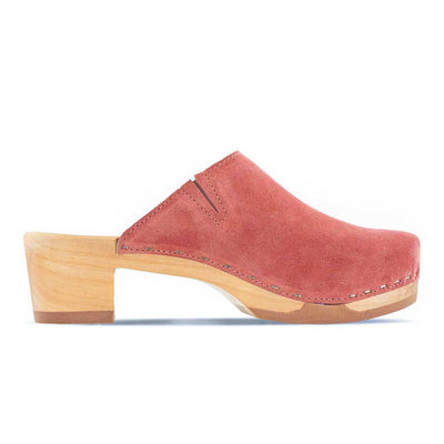 [Flamingo] Katharina Damen Clog mit biegsamer nachhaltiger holzsohle, farbe: flamingo, holzclogs woody, woody schuhe, woody shoes, handgemachte holzschuhe aus österreich, kärnten