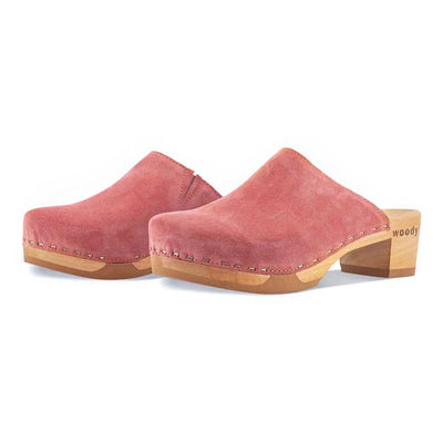 [Flamingo] Katharina Damen Clog mit biegsamer nachhaltiger holzsohle, farbe: flamingo, holzclogs woody, woody schuhe, woody shoes, handgemachte holzschuhe aus österreich, kärnten