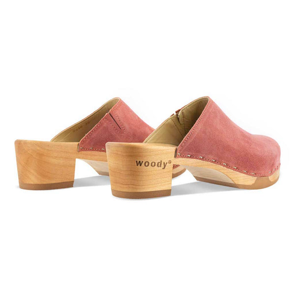 [Flamingo] Katharina Damen Clog mit biegsamer nachhaltiger holzsohle, farbe: flamingo, holzclogs woody, woody schuhe, woody shoes, handgemachte holzschuhe aus österreich, kärnten
