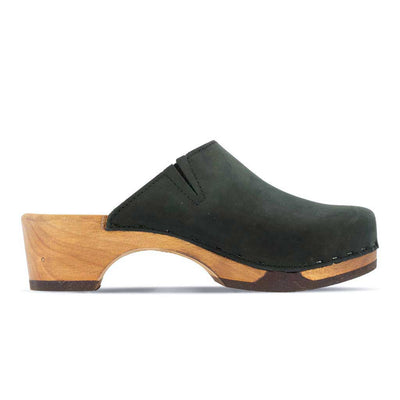 [Nero] Katharina Damen Clog mit biegsamer nachhaltiger holzsohle, farbe: nero-schwarz, holzclogs woody, woody schuhe, woody shoes, handgemachte holzschuhe aus österreich, kärnten