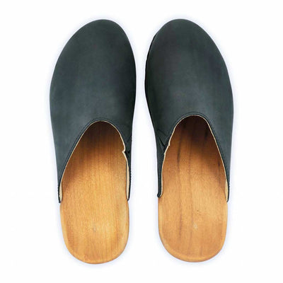 [Nero] Katharina Damen Clog mit biegsamer nachhaltiger holzsohle, farbe: nero-schwarz, holzclogs woody, woody schuhe, woody shoes, handgemachte holzschuhe aus österreich, kärnten