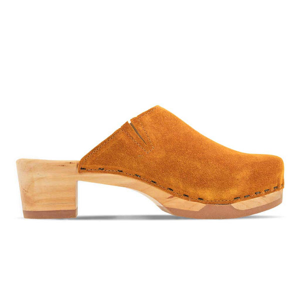 [Papaya] Katharina Damen Clog mit biegsamer nachhaltiger holzsohle, farbe: papaya (orange), holzclogs woody, woody schuhe, woody shoes, handgemachte holzschuhe aus österreich, kärnten