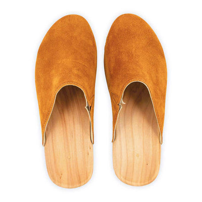 [Papaya] Katharina Damen Clog mit biegsamer nachhaltiger holzsohle, farbe: papaya (orange), holzclogs woody, woody schuhe, woody shoes, handgemachte holzschuhe aus österreich, kärnten