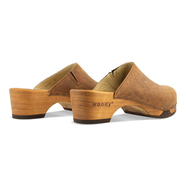 [Tabacco] Katharina Damen Clog mit biegsamer nachhaltiger holzsohle, farbe: tabacco-braun, holzclogs woody, woody schuhe, woody shoes, handgemachte holzschuhe aus österreich, kärnten