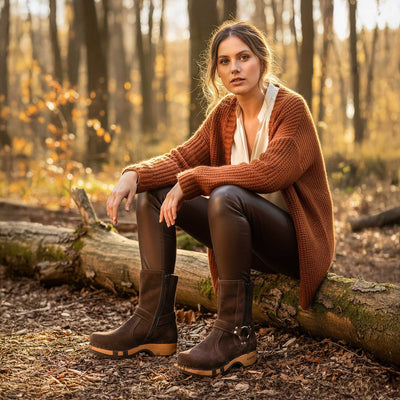 [Chocolate] Kim Damen Clog Stiefelette woody, Farbe: chocolate (braun), ganzjahres schuhe, kalbslederfutter