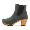 [Grigio] Lara Damen Clog Stiefelette mit biegsamer nachhaltiger Weidenholzsohle-holzclogs woody, woody schuhe, woody shoes, handgemachte holzschuhe aus österreich, kärnten, farbe: grigio (dunkelgrau)