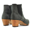 [Grigio] Lara Damen Clog Stiefelette mit biegsamer nachhaltiger Weidenholzsohle-holzclogs woody, woody schuhe, woody shoes, handgemachte holzschuhe aus österreich, kärnten, farbe: grigio (dunkelgrau)