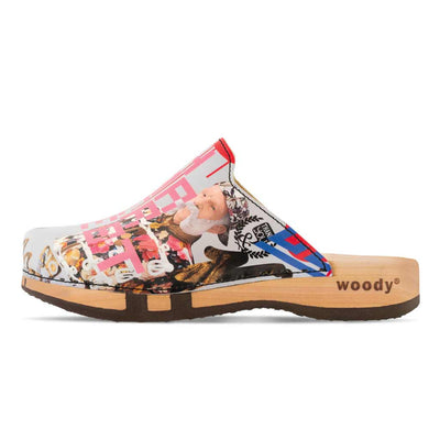 [Kaiser Franz Joseph] Lea Damen Clog von woody holzschuhe damenclogs mit fexibler holzsohle. holzclogs farbe: kaiser franz joseph (multicolor print) Damenclogs, Damen Clogs - Clogs Damen. Holzschuhe für Damen, Damen Clogs, Holzclogs, Damen Pantoletten mit Holzsohle. Holz Schuhe, Clog für Frauen