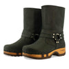 [Nero] leni damen clog schlupfstiefel mit biegsamer nachhaltiger holzsohle, holzclogs woody, woody schuhe, woody shoes, handgemachte holzschuhe aus österreich, kärnten, farbe: nero (schwarz)