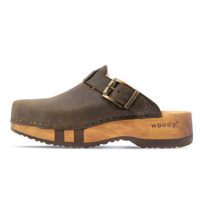 [Caffe] Leon Herren Clog mit biegsamer nachhaltiger holzsohle, farbe: caffe-braun, holzclogs woody, woody schuhe, woody shoes, handgemachte holzschuhe aus österreich, kärnten