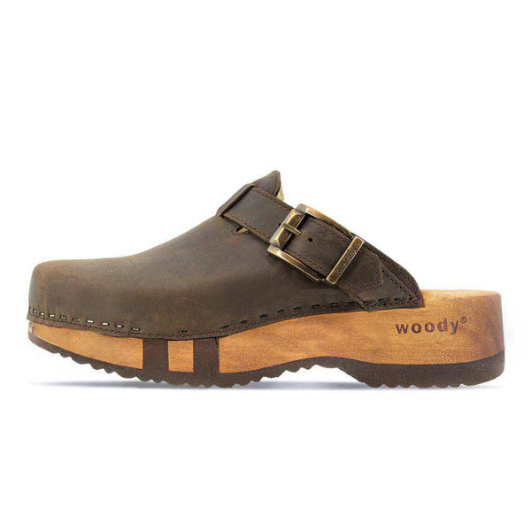 [Caffe] Leon Herren Clog mit biegsamer nachhaltiger holzsohle, farbe: caffe-braun, holzclogs woody, woody schuhe, woody shoes, handgemachte holzschuhe aus österreich, kärnten