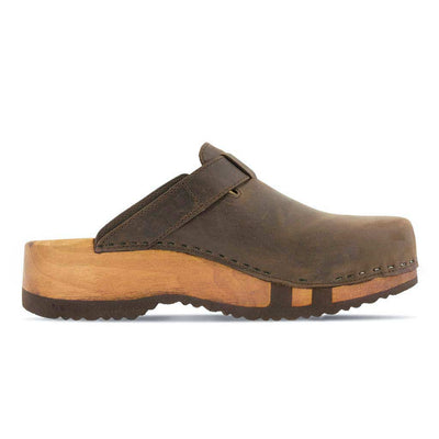 [Caffe] Leon Herren Clog mit biegsamer nachhaltiger holzsohle, farbe: caffe-braun, holzclogs woody, woody schuhe, woody shoes, handgemachte holzschuhe aus österreich, kärnten