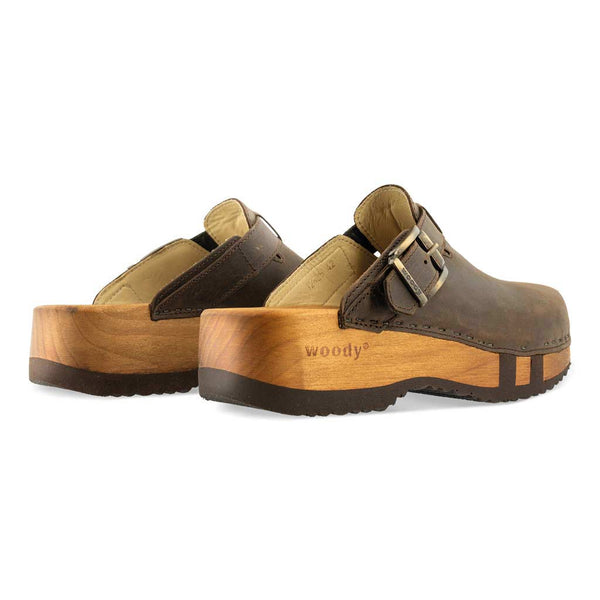 [Caffe] Leon Herren Clog mit biegsamer nachhaltiger holzsohle, farbe: caffe-braun, holzclogs woody, woody schuhe, woody shoes, handgemachte holzschuhe aus österreich, kärnten