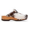 [Natur Fell] Leon Fell Herren Clog mit biegsamer nachhaltiger holzsohle, farbe: fell natur, holzclogs woody, woody schuhe, woody shoes, handgemachte holzschuhe aus österreich, kärnten