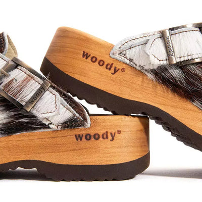 [Natur Fell] Leon Fell Herren Clog mit biegsamer nachhaltiger holzsohle, farbe: fell natur, holzclogs woody, woody schuhe, woody shoes, handgemachte holzschuhe aus österreich, kärnten