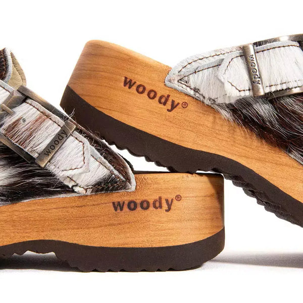 [Natur Fell] Leon Fell Herren Clog mit biegsamer nachhaltiger holzsohle, farbe: fell natur, holzclogs woody, woody schuhe, woody shoes, handgemachte holzschuhe aus österreich, kärnten