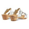 [Weiss] Leonie Damen Clog Pantolette mit schnallen und biegsamer nachhaltiger holzsohle, farbe: weiss, holzclogs woody, woody schuhe, woody shoes, handgemachte holzschuhe aus österreich, kärnten