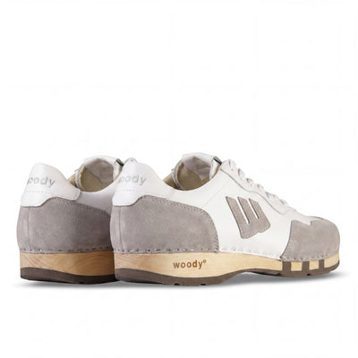 woody Levi Herren Clog Sneaker in Cemento-Weiss, Ansicht 3, handgemacht in Österreich