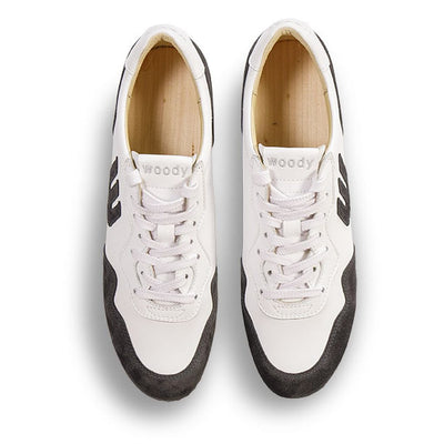 woody Levi Herren Clog Sneaker in Graphit-Weiss, Ansicht 5, handgemacht in Österreich