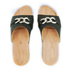 [Nero] Lina Damen Clog Pantolette, farbe: nero (schwarz), clogs pantoletten damen mit biegsamer nachhaltiger weidenholzsohle, holzclogs woody, woody schuhe, woody shoes, handgemachte holzschuhe aus österreich, kärnten, metal-accessoires-inchrome-optic. Damenclogs, Damen Clogs - Clogs Dame