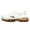 [Weiss] London Unisex Clog, arbeits-clogs unisex mit fersenriemem und biegsamer nachhaltiger holzsohle, farbe: weiss, holzclogs woody, woody schuhe, woody shoes, handgemachte holzschuhe aus österreich, kärnten