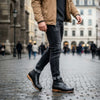 [Schwarz] Louis Herren Clog Stiefel, Herrenclog von woody Schuhe. Clogs mit biegsamer Holzsohle und Holzfußbett. Herrenclogs, Holzclogs kaufen. Clogs online bestellen, Farbe: schwarz