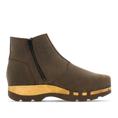[Caffe] Louis Herren Clog Stiefel, Herrenclog von woody Schuhe. Clogs mit biegsamer Holzsohle und Holzfußbett. Herrenclogs, Holzclogs kaufen. Clogs online bestellen, Farbe: caffe (braun)