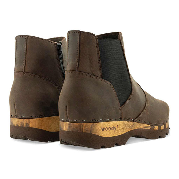 [Caffe] Louis Herren Clog Stiefel, Herrenclog von woody Schuhe. Clogs mit biegsamer Holzsohle und Holzfußbett. Herrenclogs, Holzclogs kaufen. Clogs online bestellen, Farbe: caffe (braun)